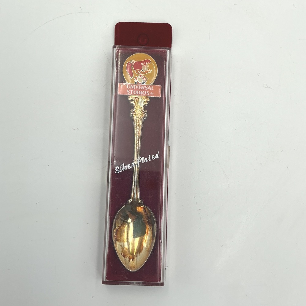 Vintage Universal Studios Winnie Woodpecker Silver Plated Souvenir Spoon Case